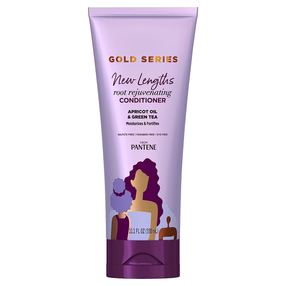 Pantene Gold Series Root Rejuvenating Conditioner with Apricot Oil & Green Tea  Moisturizes & Fortifies  for Natural  Textured  Curly  Coily Hair  Sul
