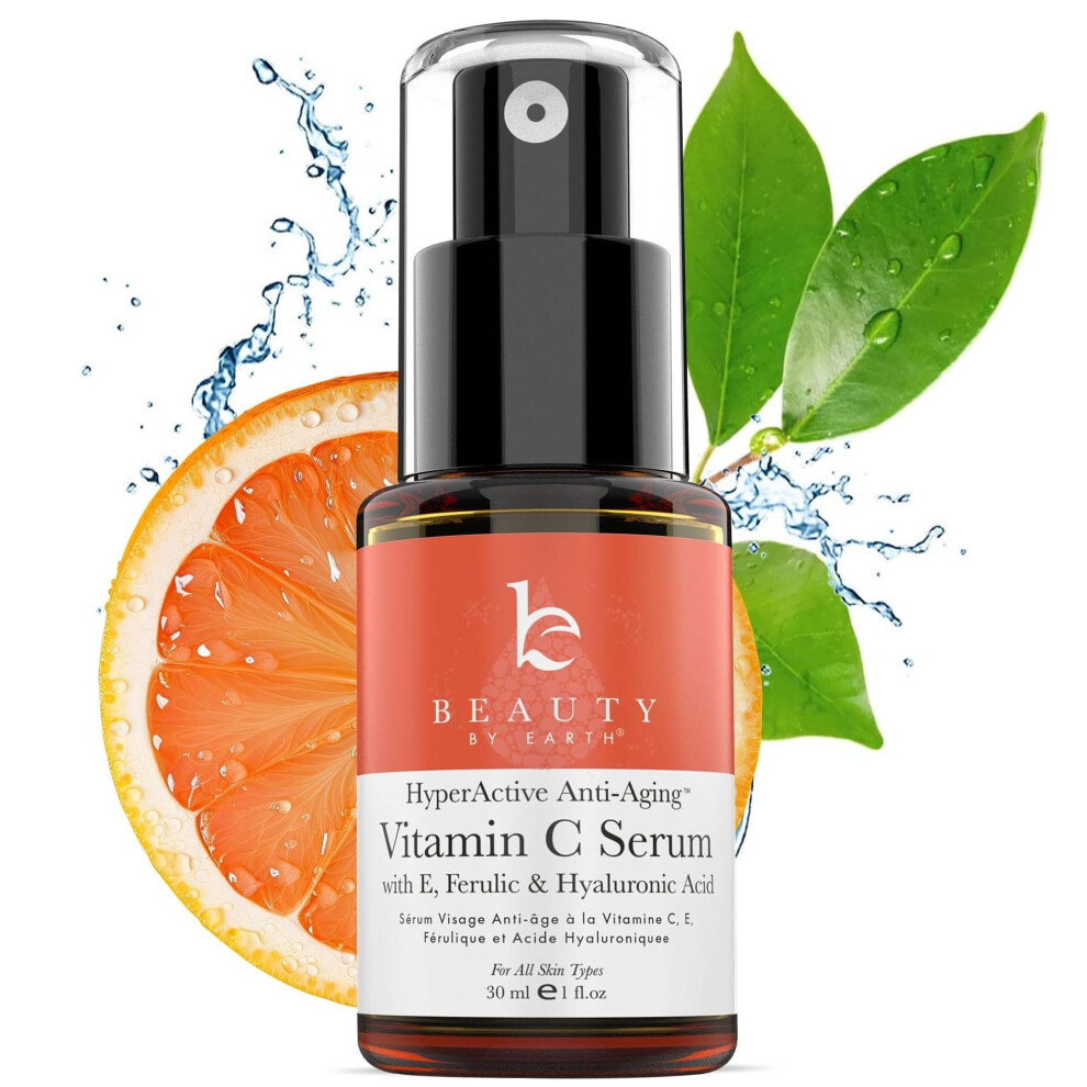 Sch Nheit Von Earth Vitamin C Face Serum - Usa Made With Natural & Organic Ingredients Vitamin C Serum For Face Skin Brightening Serum For Women Discoloration Correcti
