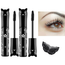 LGSZGDCN 2 PCS black Cat eye mascara Eyes Makeup Color Mascara Waterproof Fast Dry Eyelashes Curling Lengthening Makeup Eye Lengthening Lifting Cur