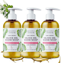 Brittanie's Thyme Organic Natural Hand Soap - 12 oz Pack of 3 (Unscented) Castile Soap Made Olive Oil And Natural Luxurious Essential Oils. Vega