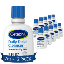 Cetaphil Face Wash, Daily Facial Cleanser for Sensitive, Combination to Oily Skin, NEW 2 oz 12 Pack, Gentle Foaming, Soap Free, Hypoallergenic
