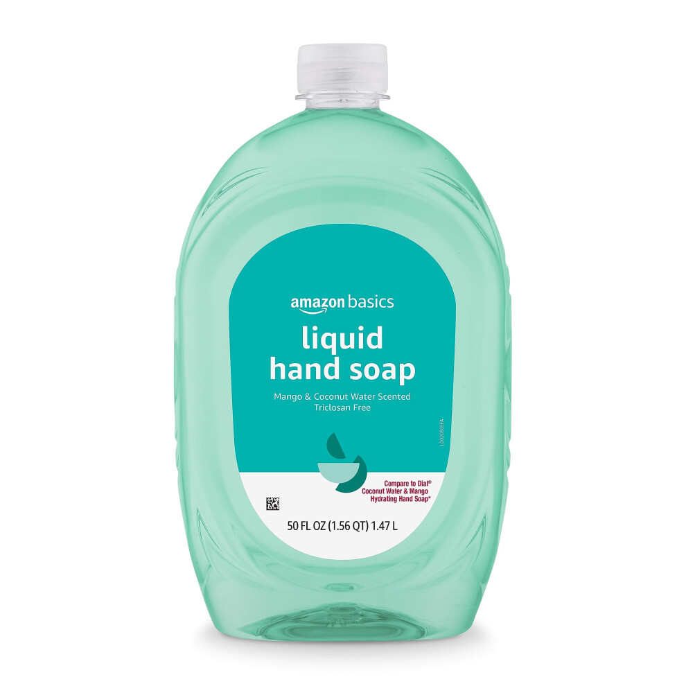 Amazon Basics Liquid Hand Soap Refill  Mango and Coconut Water Scent  Triclosan-Free  50 Fl Oz (Pack of 1) (Previously Solimo)