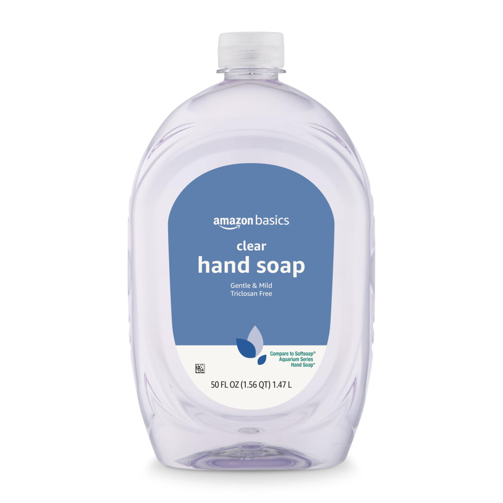 Amazon Basics Gentle & Mild Clear Liquid Hand Soap Refill  Triclosan-free  50 Fluid Ounces  1-Pack (Previously Solimo)