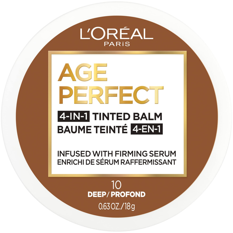 L'Oreal Paris Age Perfect 4-in-1 Tinted Face Balm Foundation with Firming Serum Deep 10 0.61 Ounce