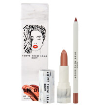 GIVE THEM LALA Lip Liner and Lipstick Set - VIRGO Lip Kit For Long Lasting Moisturizing Wear- All Day Lipstick and Liner with Silky Smooth Finish - C
