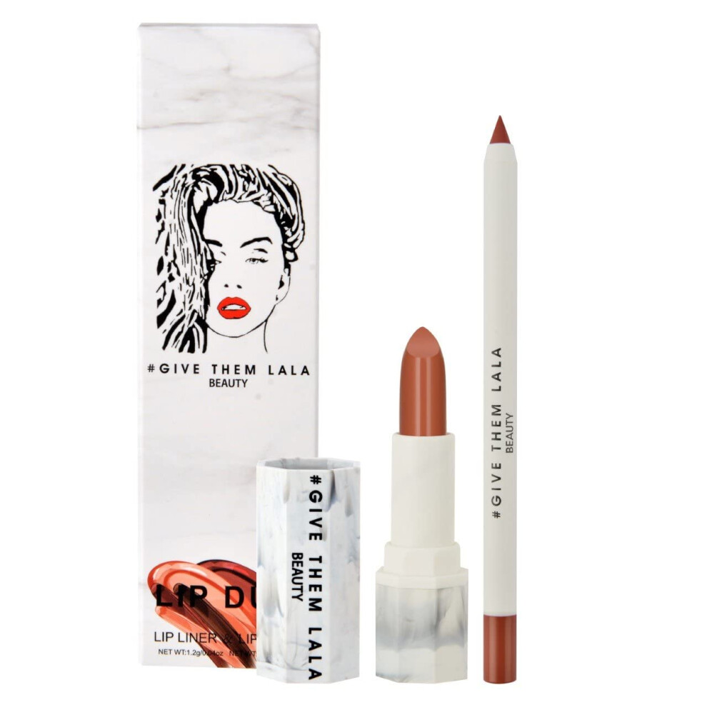 Giv Dem Lala Give Them Lala Lip Liner And Lipstick Set - Climax Lip Kit For Long Lasting Moisturizing Wear- All Day Lipstick And Liner With Silky Smooth Fini
