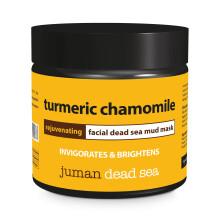 All Natural & Authentic TURMERIC CHAMOMILE Rejuvenating Facial MUD MASK with Dead Sea Salt Minerals - Invigorates - Paraben Free - Not Tested on