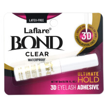 Laflare 3D Eyelash Bond Ultimate Hold Kleber, wasserfest, latexfrei, formaldehydfrei, zum Auftragen von Wimpernkleber (klar)