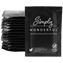 Simply Wonderful 100 Stycken Biologiskt Nedbrytbara Makeupborttagningsservetter, Micellar Vatten