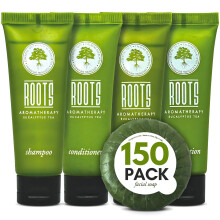 ROOTS AROMATHERAPY Airbnb sampon balzsam testpol krm s szappan (150 PK 1 uncia mindegyik) Vendgfrdoszoba Essentials Utazsi mretu piperecikkek
