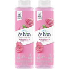 St. Ives Refreshing Body Wash Rose Water & Aloe Vera 22 Fluid Ounce (Pack of 2)