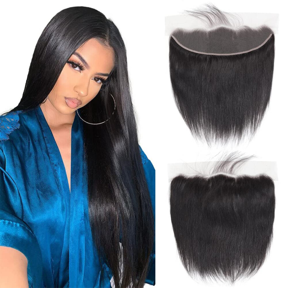 Glï¿½Nsande Flicka Unisex Not,Specified Shining Girl 13X4 Ear To Ear Transparent Hd Lace Frontal Closure 12A Unprocessed Brazilian Virgin Human Hair Frontal Hand Tied Swiss Lace Free Part 16