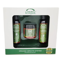 KERARGANIC Formaldehydfreies Keratin-System DIY-Set: Vorbehandlungsshampoo, Haarbehandlung & Argan-Nachbehandlungsmaske