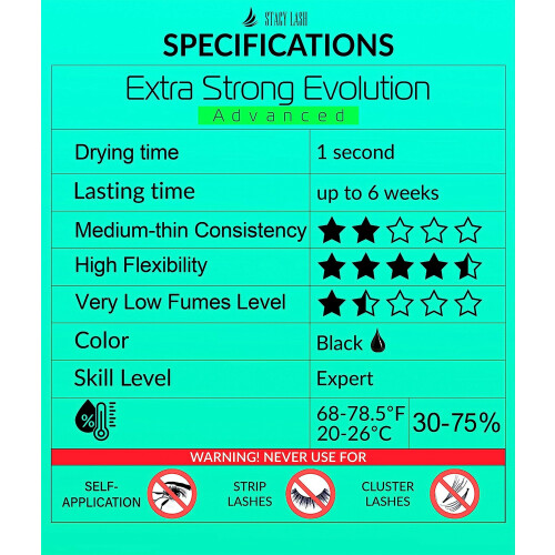 Stacy Lash Extra Sterke Evolution Geavanceerde Wimperextensions Lijm (0.17fl.oz/5ml) 2