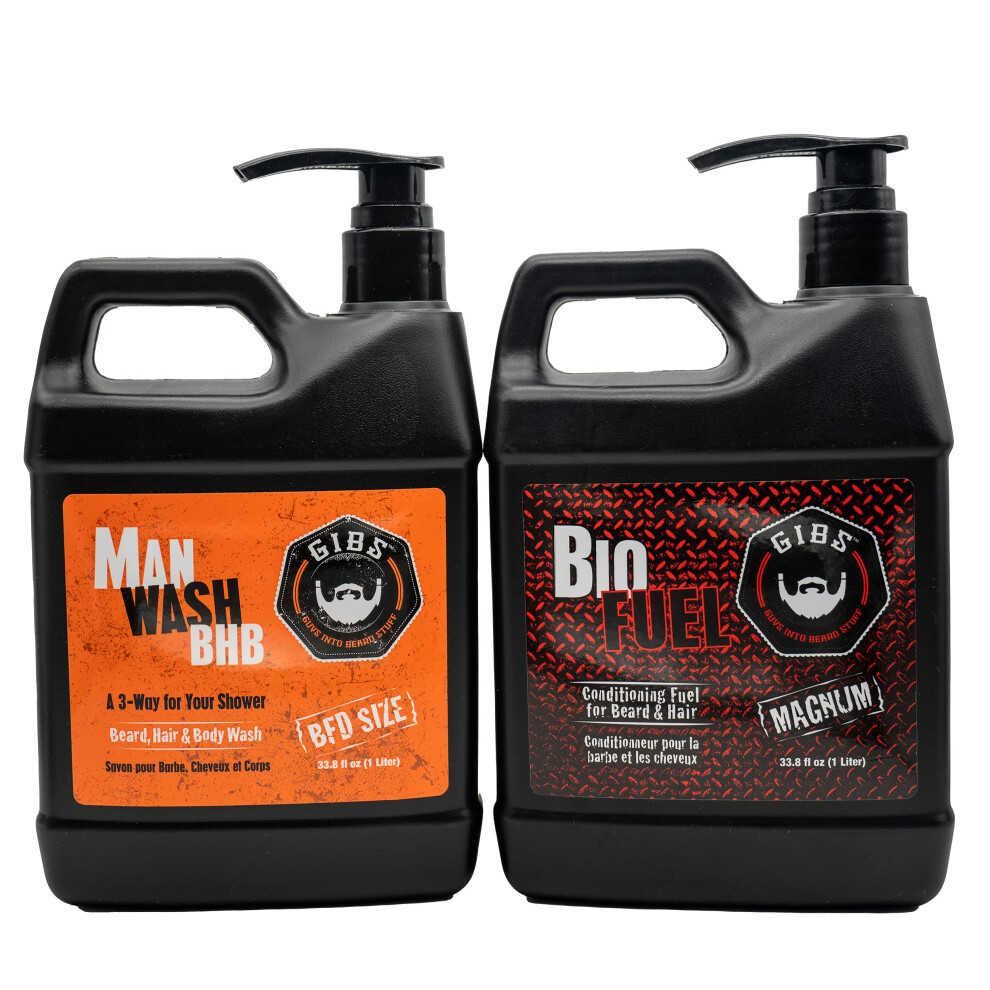 Gibs Grooming Man Wash Shampoo And Biofuel Conditioner 33.8 Fl. Oz.