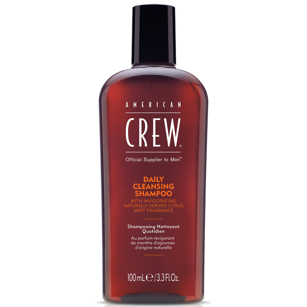 American Crew Shampoo for Men  Daily Cleanser  Naturally Derived  Vegan Formula  Citrus Mint Fragrance  3.3 Fl Oz