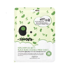 Pure Skin Niacinamid Black Bean Essence Mask Sheet - 1 ?ske med 10 ark