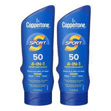 Coppertone SPORT Sonnenschutzlotion LSF 50, wasserfest, Breitband-Sonnenschutz, Gro packung, 200 ml Flasche, 2 St ck