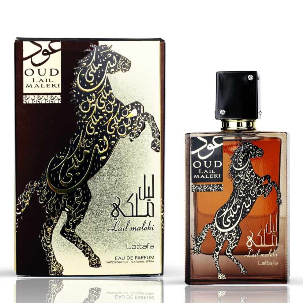 Lattafa Perfumes Oud Lail Maleki For Unisex Eau De Parfum Spray 3.4 Ounce