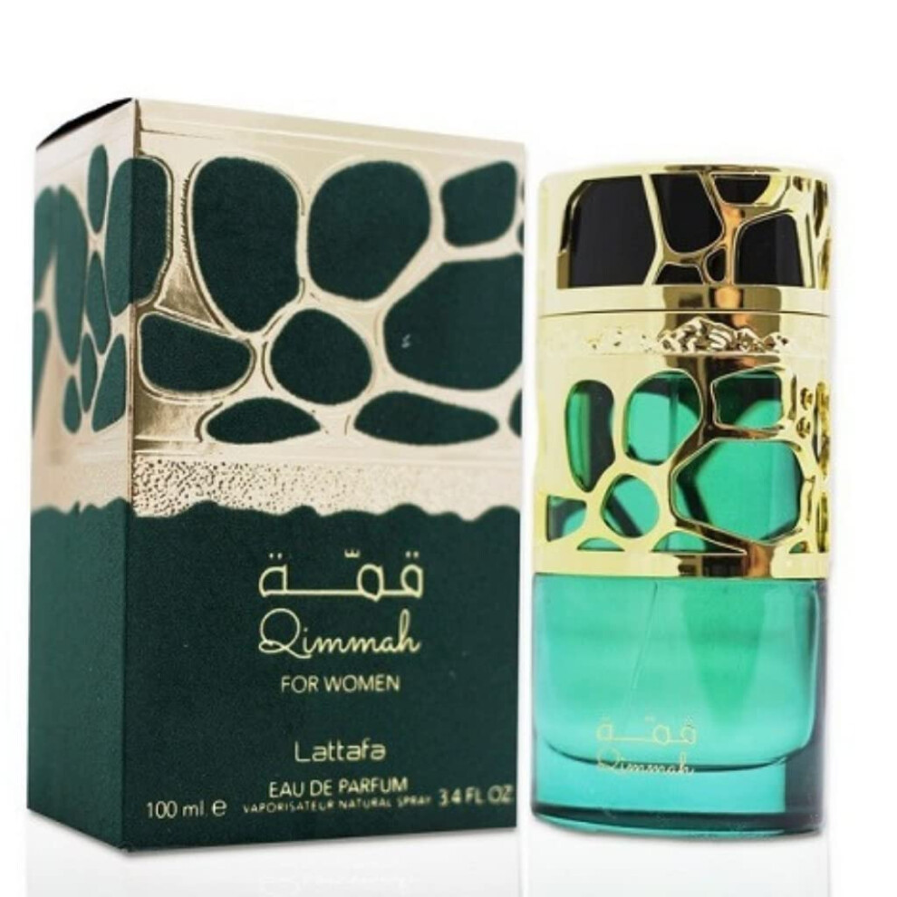 Lattafa Perfumes Qimmah for Women EDP (Eau De Parfum) - 100ML (3.4 oz) |Featuring notes: Cedar  Oudh  Myrrh  Amber  Lavender I
