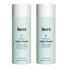 hers Triple Threat Shampoo and Conditioner Set for Women- Thickening Moisturizing Reduces Shedding- Color Safe Hair Loss Shampoo and Conditione