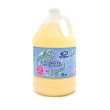 LandLSoap Rose Water Pure Castile Liquid Soap for Face Hand & Body Wash- Vegan Made in USA All Skin Types Dry & Sensitive Skin (1 Gallon)