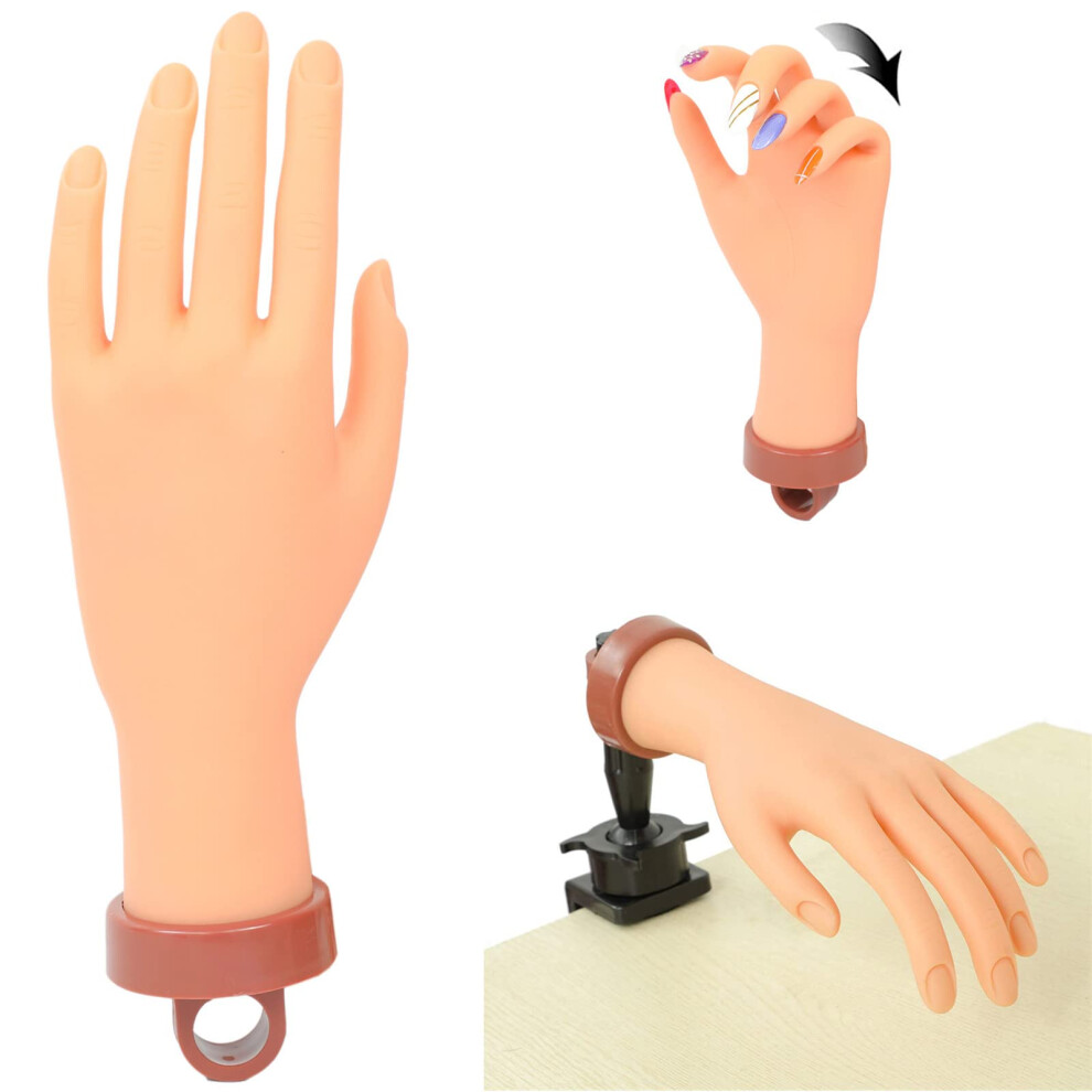 Fu Shen Nail Practice Hand For Acrylic Nails Mannequin Hands For Nails Practice Flexible Fake Hands To Practice Fake Nails Bendable Fake Hand Manicure Pract