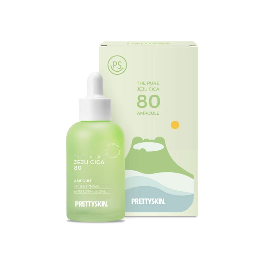 Prettyskin Ps. The Pure Jeju Cica Centella Asiatica Extract 80% Soothing Ampoule-Revitalize Glow Balance Skin With Flower Complex - Dermatologist Tes