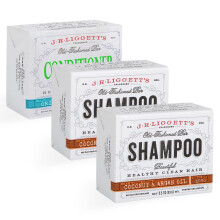 JRLIGGETT'S New Conditioner Bar 1.75oz + Two Coconut & Argan Oil Formula Shampoo Bar 3.5oz Bundle Natural Plant Based | Clean Soft Tangle-Free Hair E