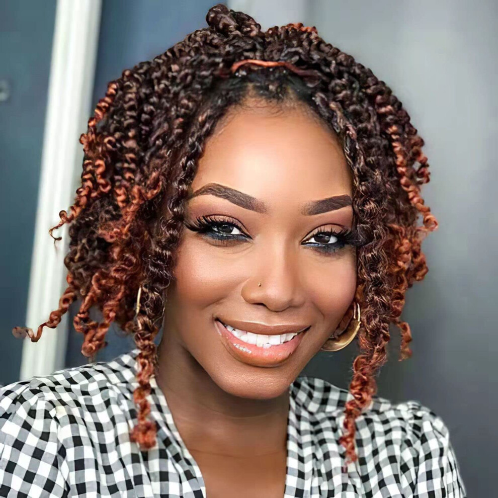 Nayoo Unisex Not,Specified Passion Twist Hair For Kids - 8 Packs 6 Inch Passion Twist Crochet Hair For Women Crochet Pretwisted Curly Hair Passion Twists Synthetic Braidin