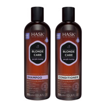 Conjunto HASK BLONDE CARE Shampoo + Condicionador para Cabelos Loiros Vegan Color Safe Sem Glten Sem Sulfato Sem Parabenos Sem Crueldade - 1 Sha