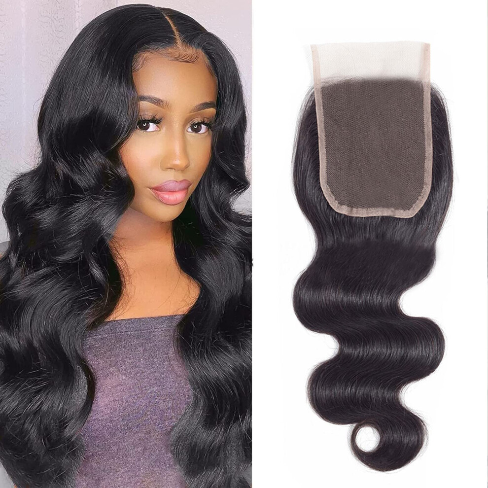 Kongeligt Indtryk Unisex Body Wave 5X5 Hd Lace Closure Free Part 16 Inch 100% Unprocessed Virgin Brazilian Body Wave Human Hair Swiss Lace Closure Bleached Knots Pre Plucked W