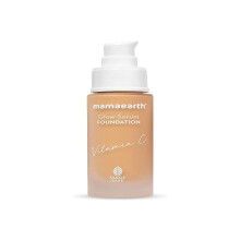 Mamaearth Glow Serum Foundation Beige Glow Shade | mit Vitamin C und Kurkuma | Bis zu 12 Stunden aufbaubare Deckkraft | Wasserfest und leicht |