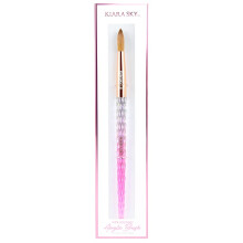 Kiara Sky Pink Crystal Acrylic Nail Brush - Professional Nail Cleaner Tool - Nail Kolinsky Brush for Women - 100% Kolinksy Hand Crafted Nail Tools - L