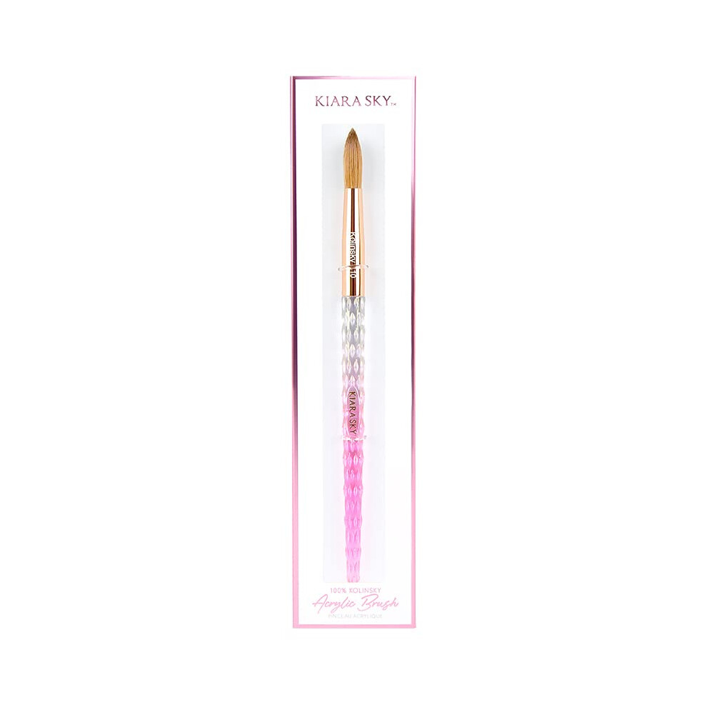 Kiara Sky Pink Crystal Acrylic Kolinsky Nail Brush (10)
