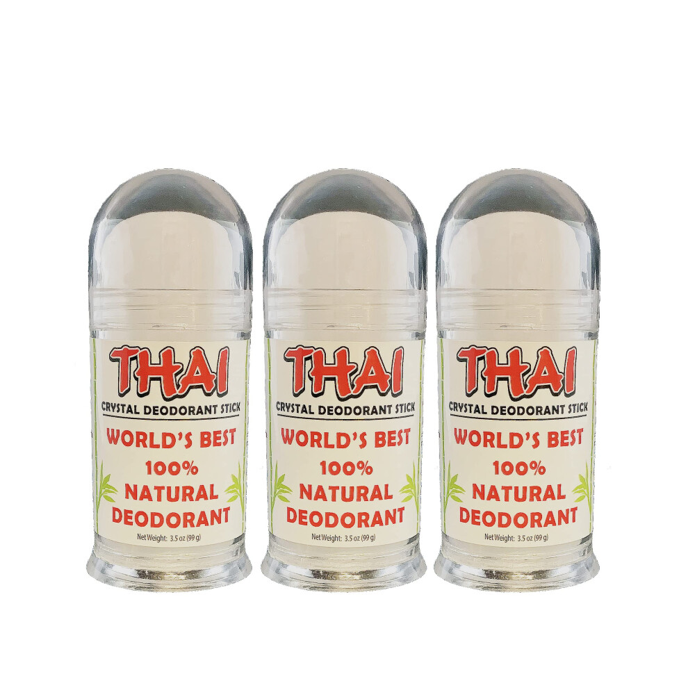 Thajcina Thai Crystal Deodorant Stick, 3.5 Ounce Pushup (3Pack)