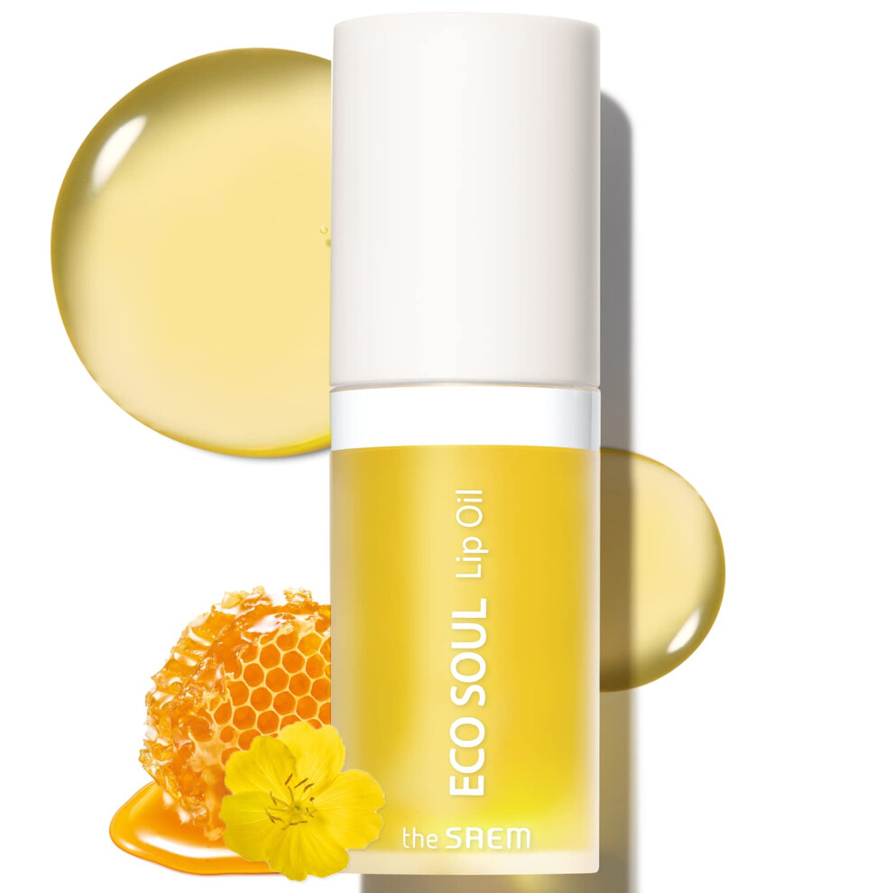 Thesaem Eco Soul Lip Oil 01 Honey - Plumping & Hydrating Lip Oil To Nourish & Moisturize Lips - Sunflower Seed Oil & Olive Oil - Lips Soft & Glossy Fo