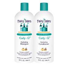 Shampoo e balsamo idratanti quotidiani Fairy Tales Curly-Q per bambini - Set per capelli ricci da 32 once - Senza solfati di parabeni, glutine e
