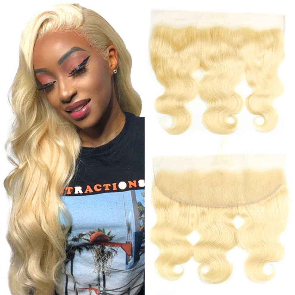 Glï¿½Nsande Flicka Unisex Silver Shining Girl 613 Frontal 13X4 Transparent Hd Lace Frontal Closure Ear To Ear Body Wave Blonde Frontal 12A 100 Russian Platinum Blonde Virgin Remy Huma