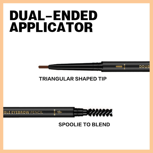 Crayon à Sourcils Waterproof Brun Foncé, Pointe Triangulaire avec Brosse Spoolie 1