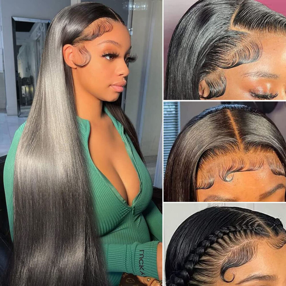 Queen Story Parrucca Frontale In Pizzo Hd Lace 61 Cm 13 X 4 Parrucca Frontale In Pizzo Parrucca Dritta 180% Densità 9A Capelli Umani Brasiliani Vergini Parrucca Con M-image