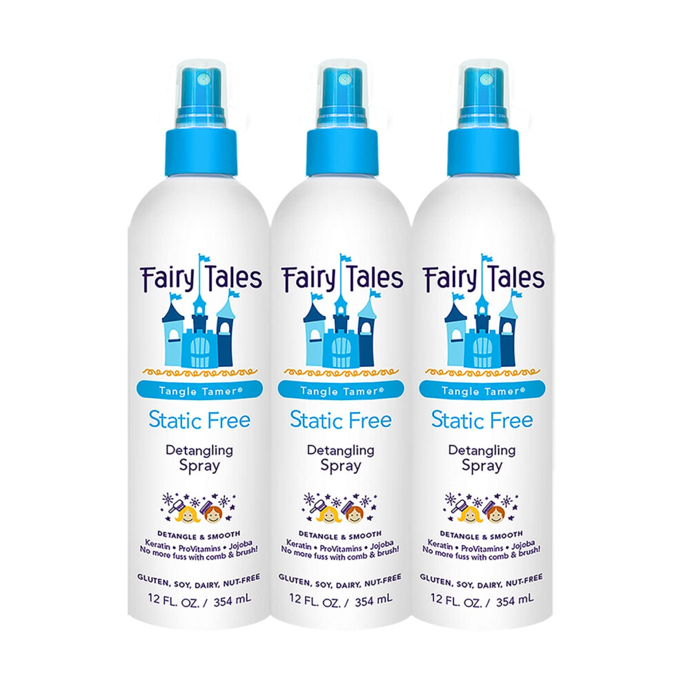 Sagor Fairy Tales Tangle Tamer Static Free Detangling Spray - Detangler Spray For Kids - Paraben Free Sulfate Free Gluten Free Nut Free - 12 Oz (3 Pack)