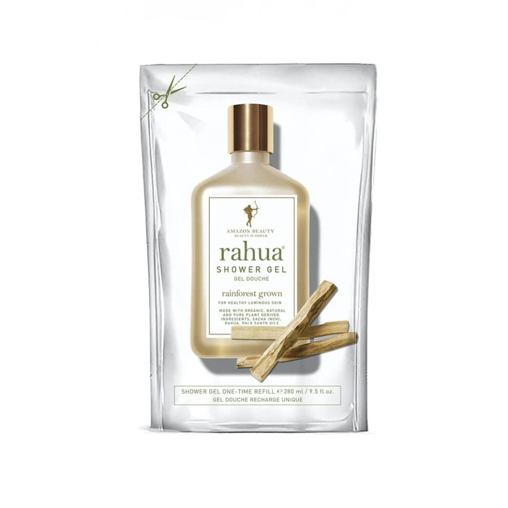 Recharge de gel douche Rahua 9,5 oz liq. Savon naturel pour le corps à base d'ingrédients biologiques à base de plantes Vanille Palo Santo Lavand