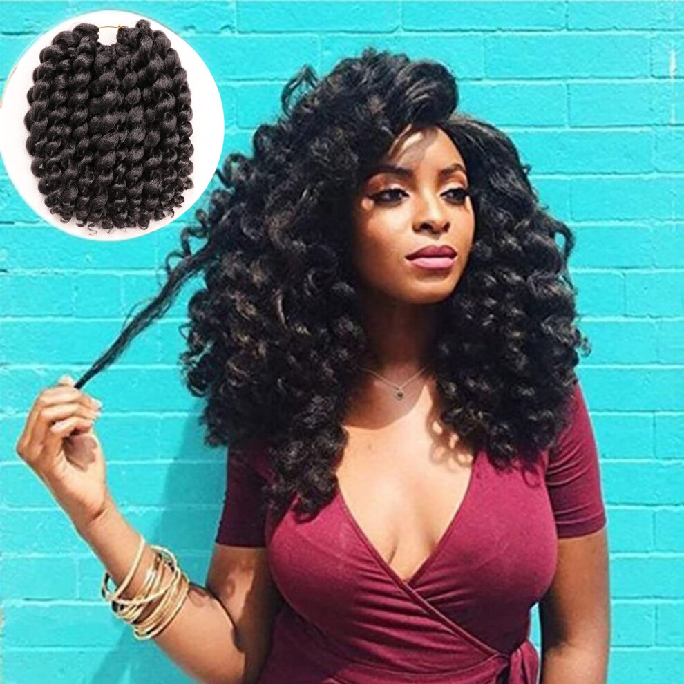 Kenkenten Unisex 10 Inch 22 Strands 4 Packs Jumpy Wand Curls Crochet Hair Jamaican Bounce Crochet Hair Curly Crochet Braids Curly Crochet Hair Crochet Braiding Ha