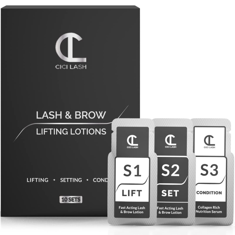Cici Lash 10 Sets Of Lash Lift & Brow Lamination Lotions For Professionals | Instant Perming Lifting & Curling For Eyelashes & Eyebrows | Salon Results Lasting