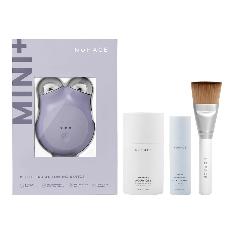 Nuface Mini+ Microcurrent Facial Device Kit - Fda Cleared Face Sculpting & Skin Tightening Device To Contour Lift & Tone + Microcurrent Gel Activator
