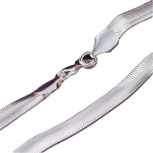 (60cm) 925 Sterling Silver 6mm Flat Snake Chain Necklace For Women Man