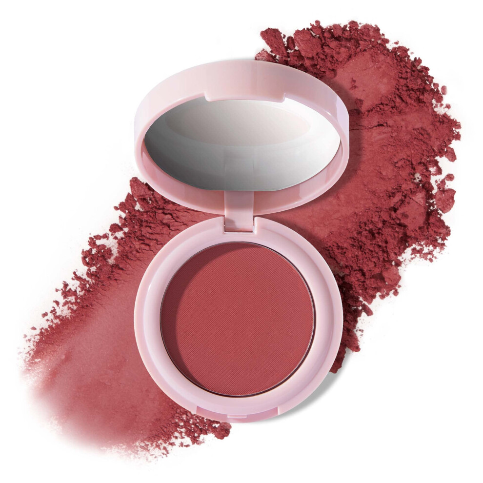 Mally Beauty Bulletproof Powder Blush - Robust Rose - Long-Lasting Flush Of Color - Compact Blush Powder Makeup - Matte Finish