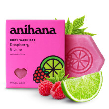 ANIHANA Body Wash Bar met kokosolie en alo?vera zeepvrij hydraterende zachte, zachte huidverzorging verfrissende frambozen- en limoengeur 2,8 oz