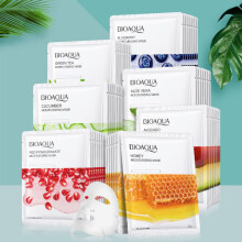 BIOAQUA Feuchtigkeitsspendende, zarte Gesichtsmaske, Frucht, Honig, grüner Tee, Gurke, Avocado, Blaubeere, roter Granatapfel, Aloe Vera, Gesichtspfle